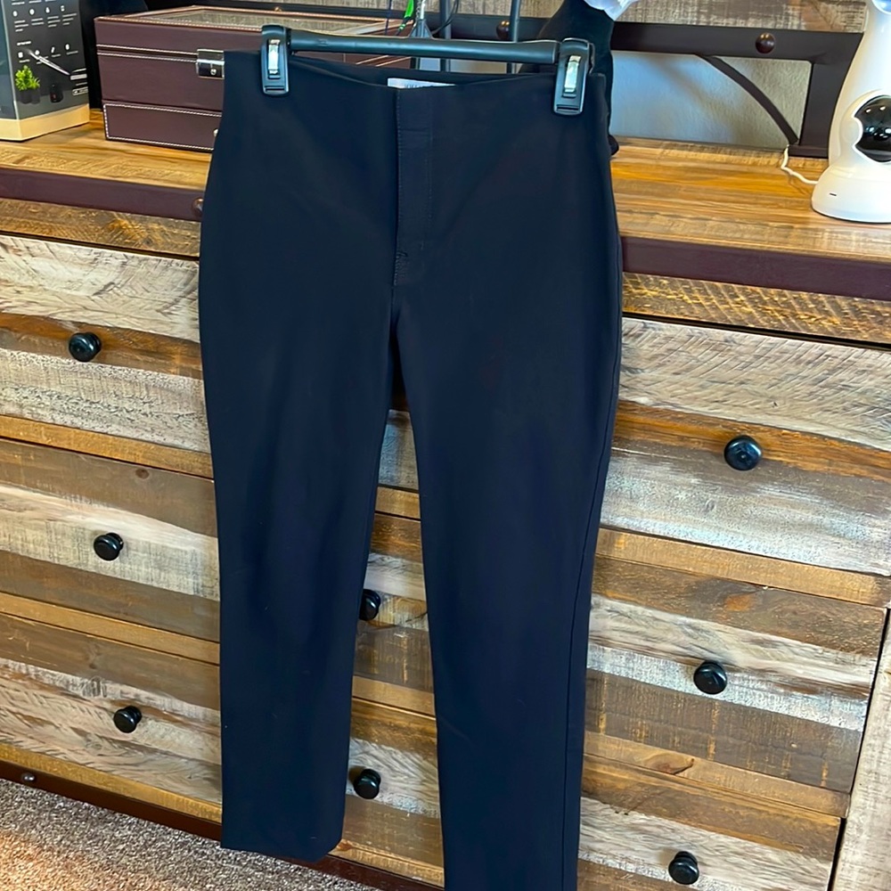 M.M.Lafleur black pants with unique button system to allow for wearing flats!